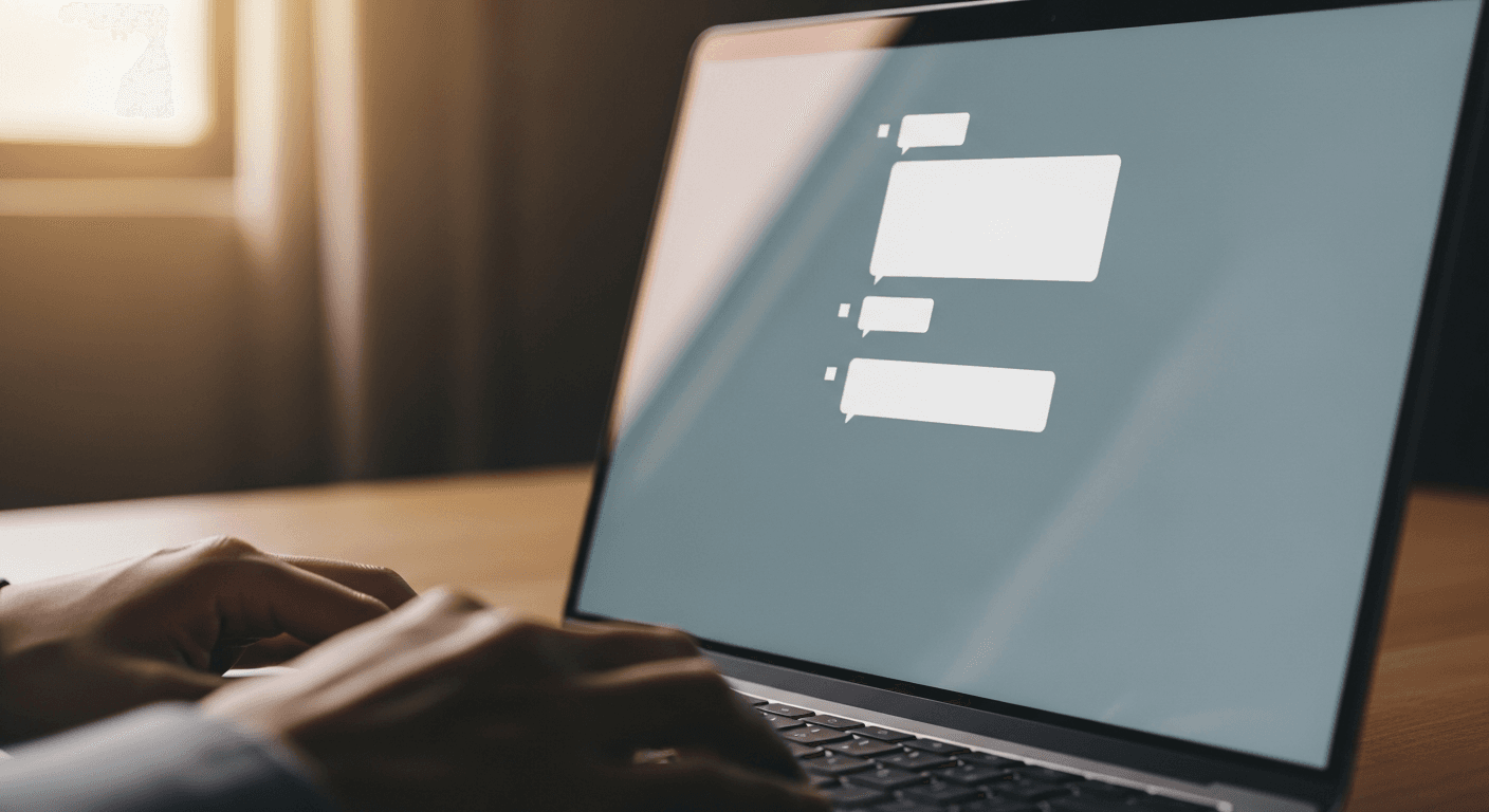 Séquence d'e-mails de prospection B2B sur un écran d'ordinateur, courte et structurée